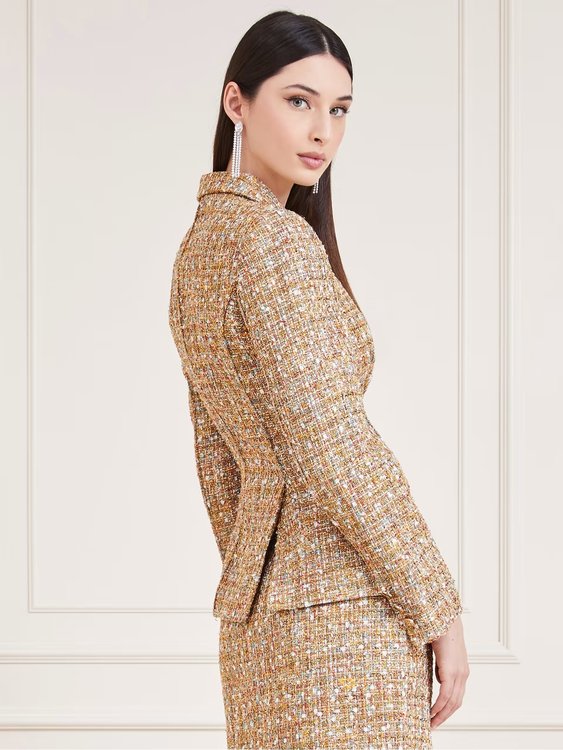 Módní Angelica sako, Béžová barva, 2023