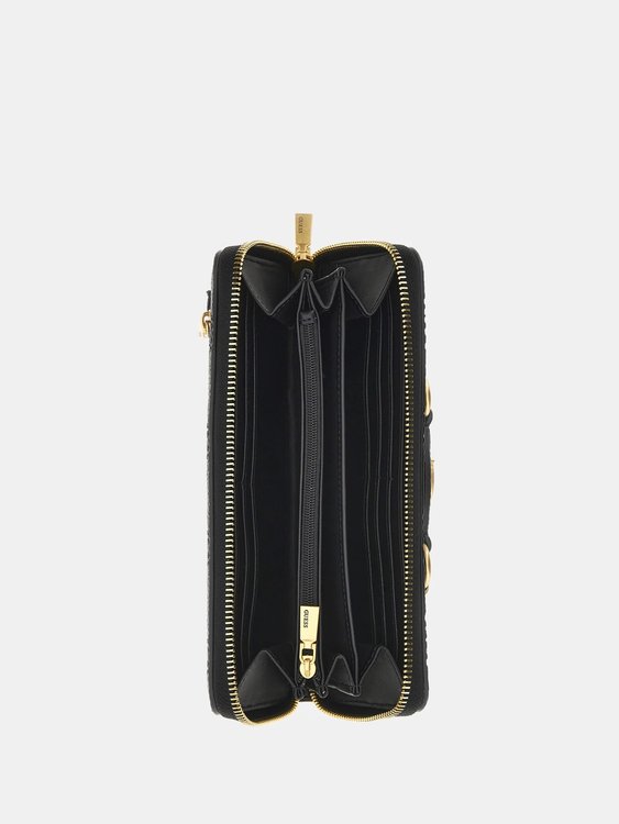 Módní Peony velká peněženka, Černá barva, 2024