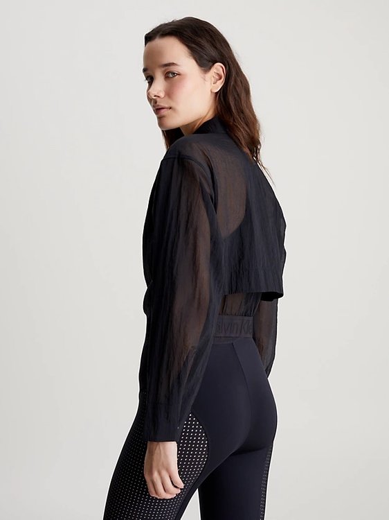 Woven bunda – Calvin Klein Performance, Černá barva Ženy