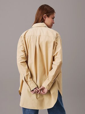 Long Cotton Utility košile – Calvin Klein Jeans, Khaki barva Ženy
