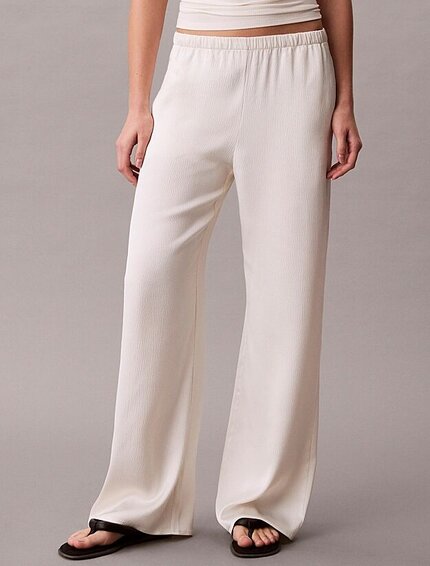 Módní Hammered saténové kalhoty, Béžová barva, 2026