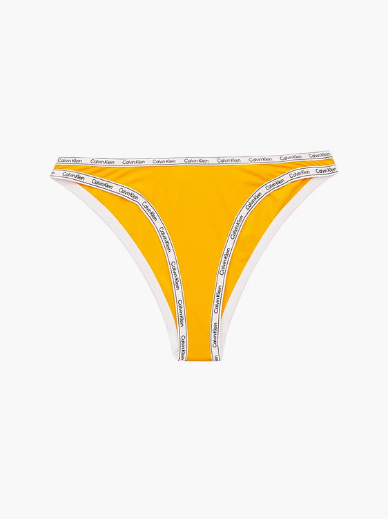 Calvin Klein Swimwear – Core logo tape plavky - Spodní díl, Žlutá barva