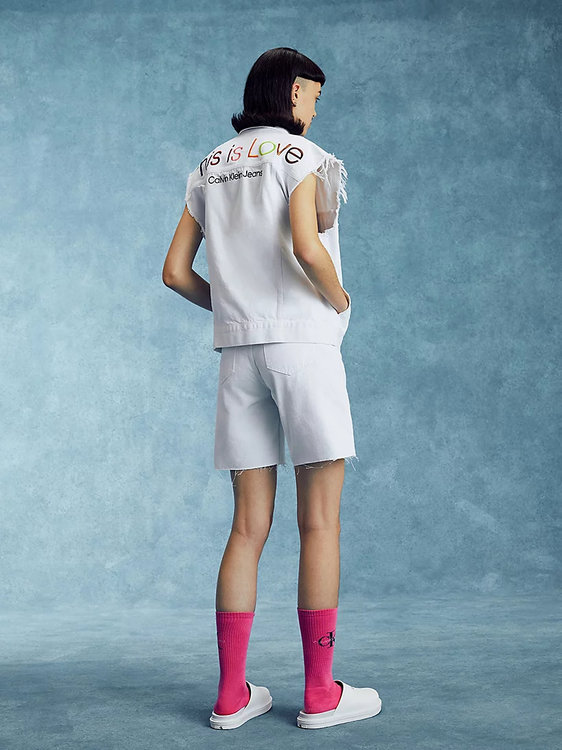 Edge denim vesta – Calvin Klein Jeans, Bílá barva Muži