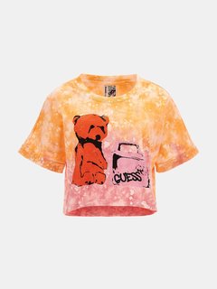 Teddy Crop triko Oranžová barva Ženy