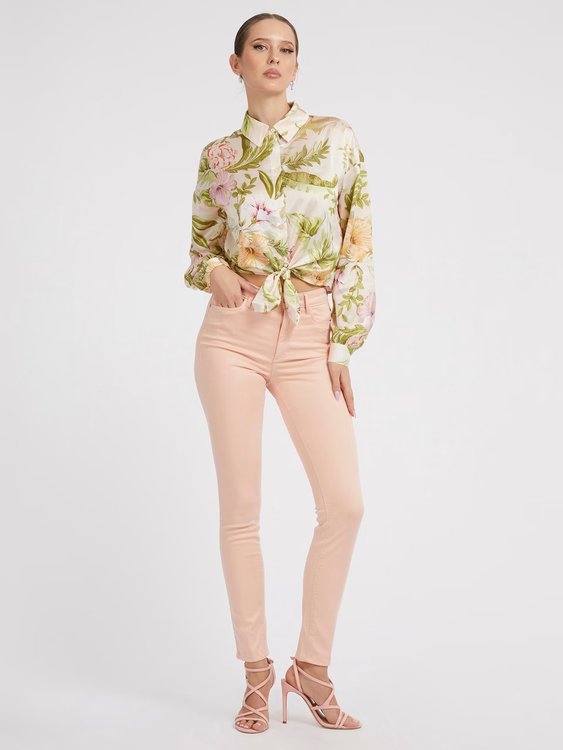 Módní Cindy košile, Béžová, Zelená barva, 2023