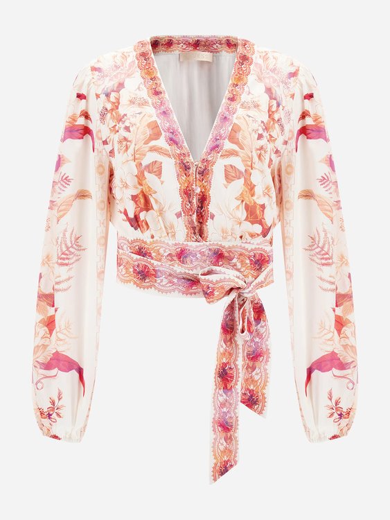 Luxusní Gisel top, Růžová barva, S