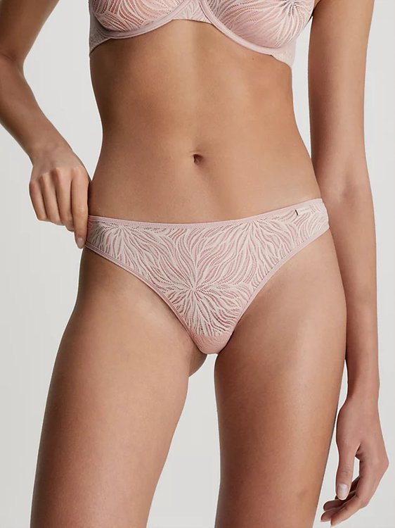 Sheer Marquisette tanga – Calvin Klein Underwear, Růžová barva Ženy