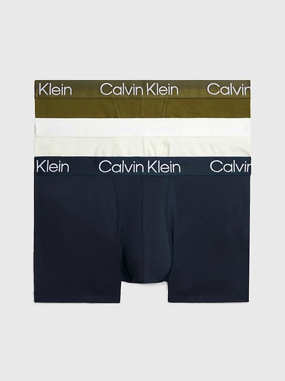 Calvin Klein Underwear – Modern Structure boxery 3ks, Khaki, Navy barva