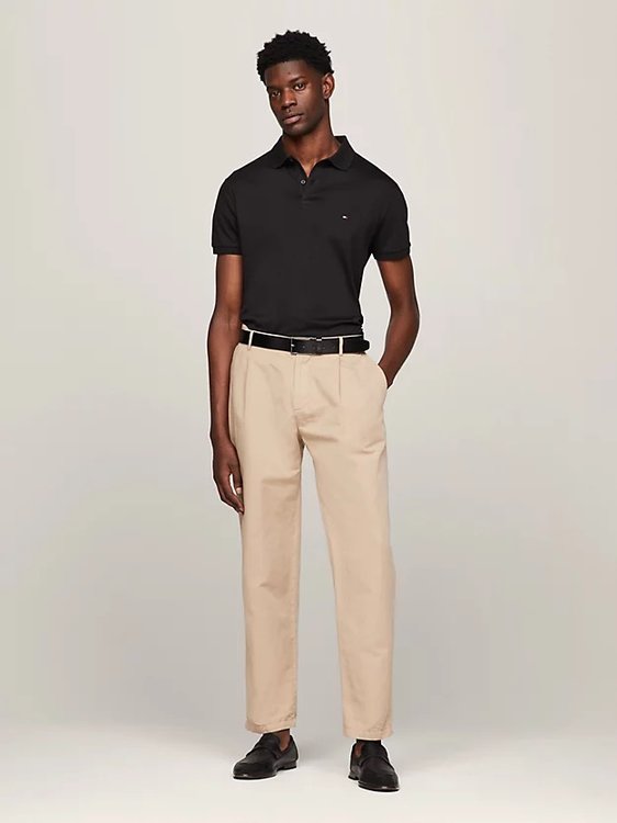 Essential Regular Fit polo – Tommy Hilfiger, Černá barva Muži