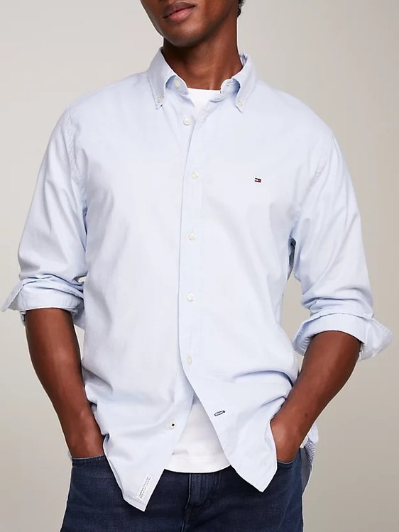 Core 1985 Flex Oxford košile – Tommy Hilfiger, Modrá barva Muži