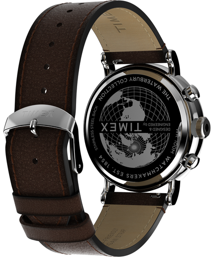 Módní Waterbury hodinky, Hnědá, Stříbrná barva, 2024