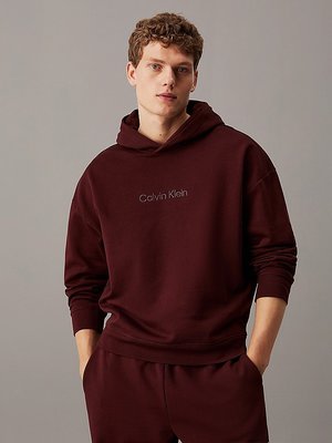 Calvin Klein Underwear – Tonal Logo mikina, Červená, Vínová barva