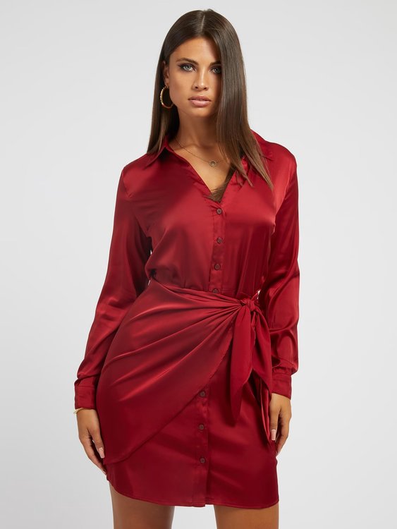 Alya šaty – Guess, Červená barva Ženy