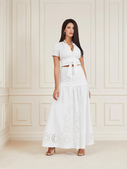 Módní Kaia top, Bílá barva, 2022