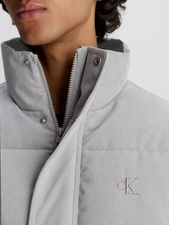 Luxusní Corduroy Puffer bunda, Šedá barva, M, L