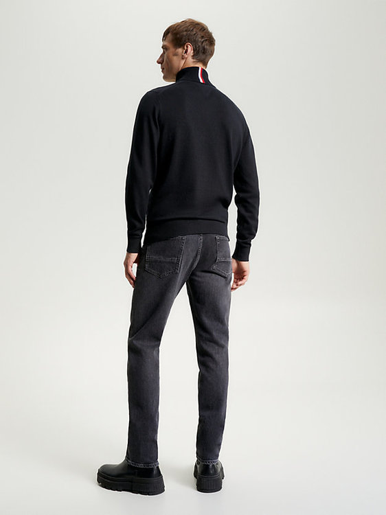 Módní Pima svetr, Černá barva, 2023