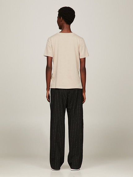 Módní Corp Logo triko, Béžová, Krémová barva, 2024