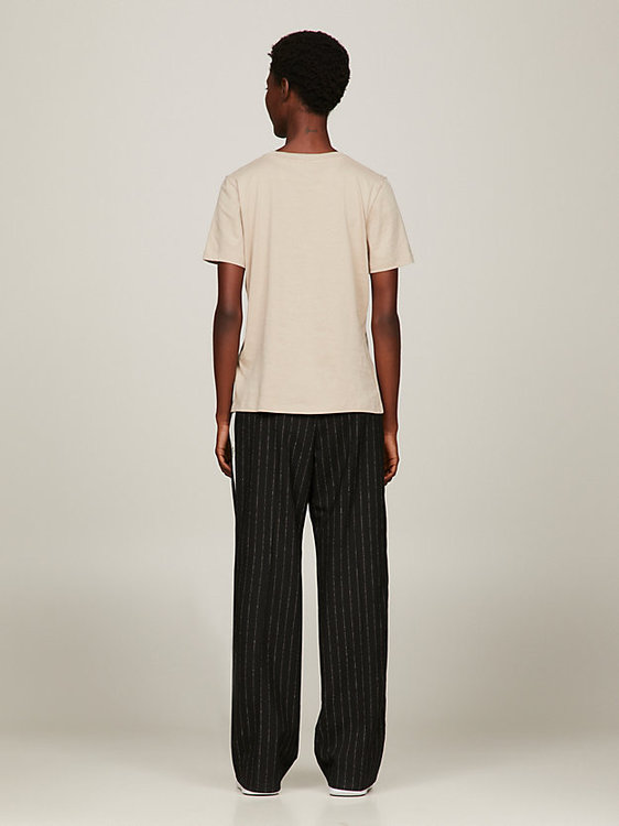 Módní Corp Logo triko, Béžová, Krémová barva, 2024