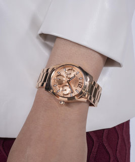 GUESS, Růžové zlato barva Zoe hodinky