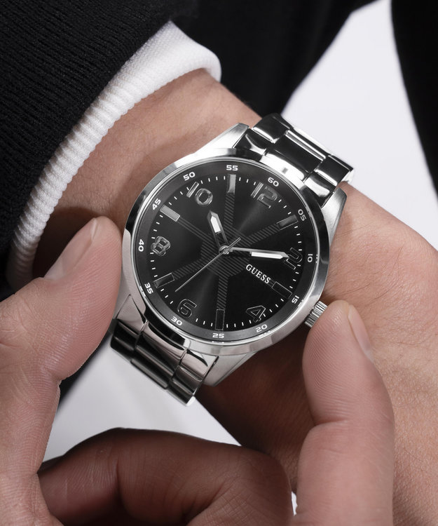 GUESS – Monte hodinky, Černá, Stříbrná barva 1