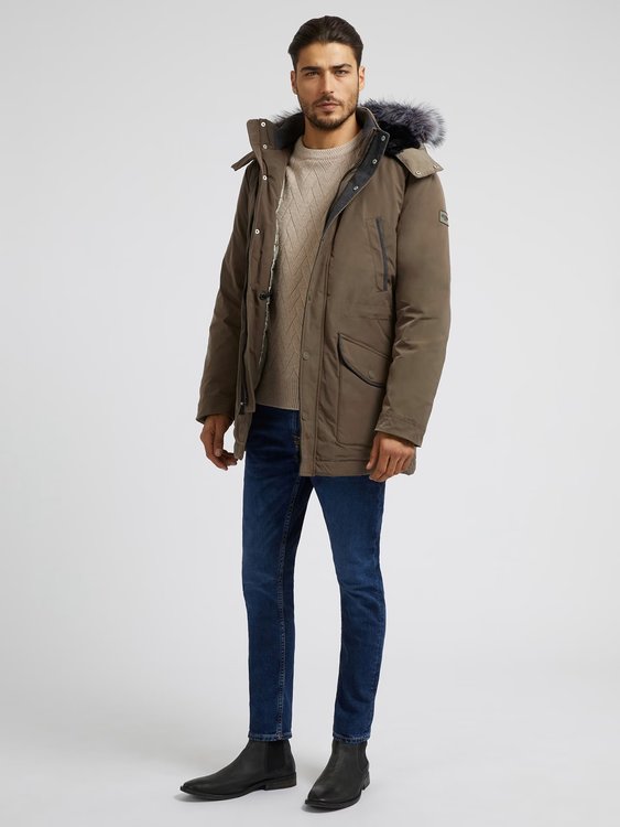 Módní Technical parka, Hnědá barva, 2022