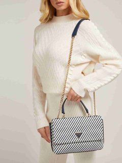 Guess – Downtown Hassie crossbody, Bílá, Modrá barva 1