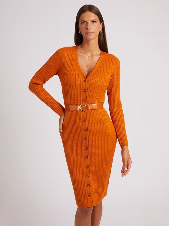 Guess – Lena šaty, Oranžová barva