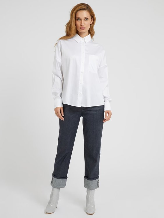 Módní Laney košile, Bílá barva, 2023