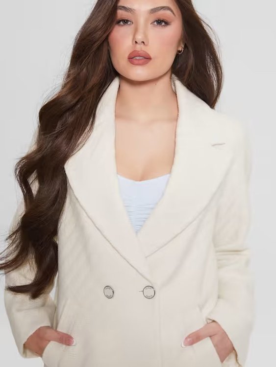 Módní Ginny kabát, Krémová barva, 2023