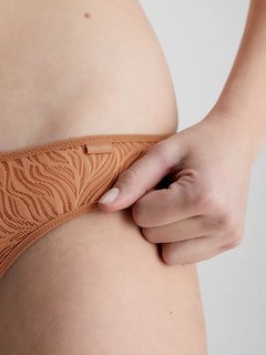 Luxusní Sheer Marquisette tanga, Hnědá barva, XS, S, M