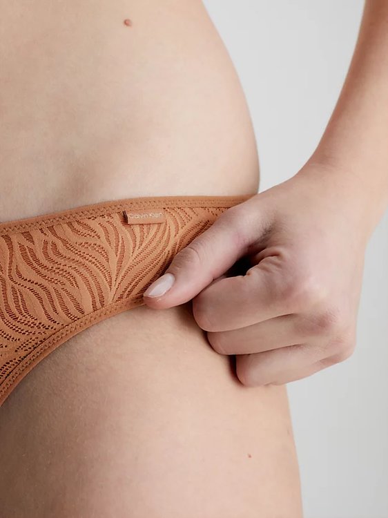 Luxusní Sheer Marquisette tanga, Hnědá barva, XS, S, M