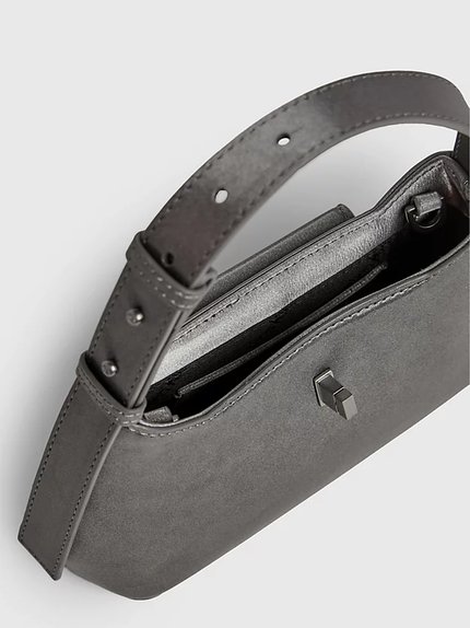 Módní Re-Lock crossbody, Šedá, Stříbrná barva, 2023