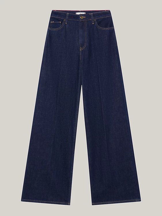 Wide Leg Rue jeany Modrá, Navy barva Ženy