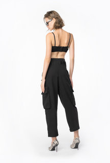 Luxusní Oversized Cargo kalhoty, Černá barva, 38