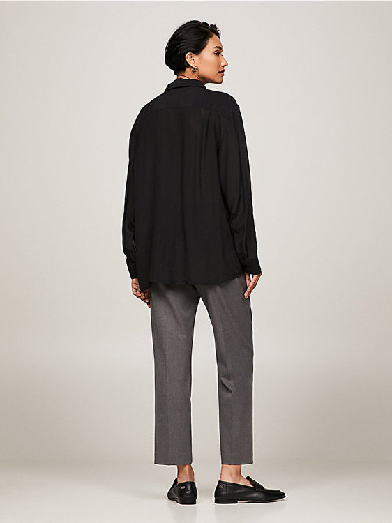 Luxusní Fluid Vis Crepe košile, Černá barva, 34, 36, 38, 40