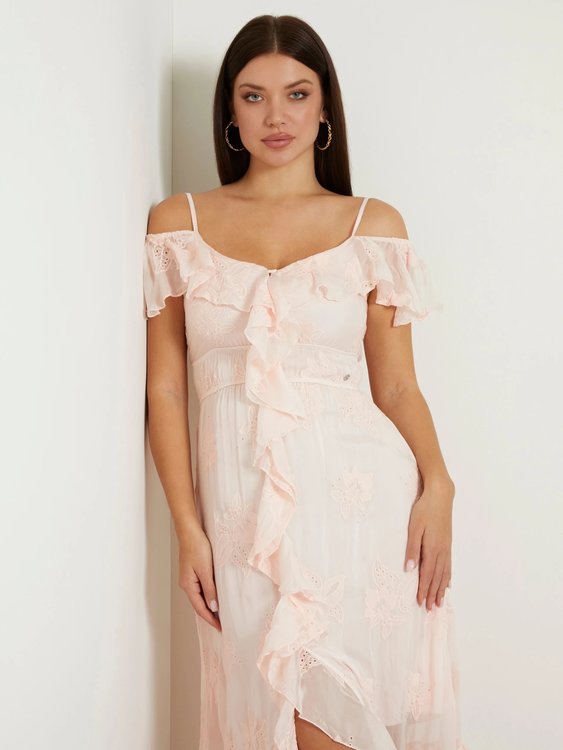 Luxusní Elide Long šaty, Růžová barva, XS, S, M, L