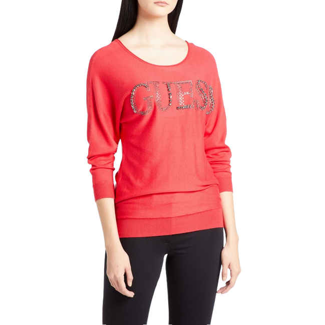 Guess – Logo svetr, Červená, Růžová barva