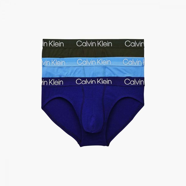 Calvin Klein Underwear – Modern slipy 3ks, Fialová, Khaki, Modrá barva