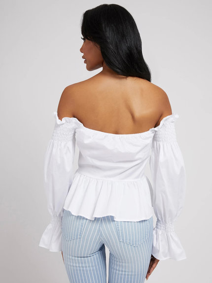 Módní Mattie top, Bílá barva, 2022