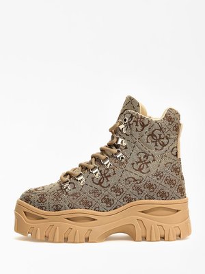 Sellen kotníková obuv – GUESS, Béžová, Hnědá barva Ženy