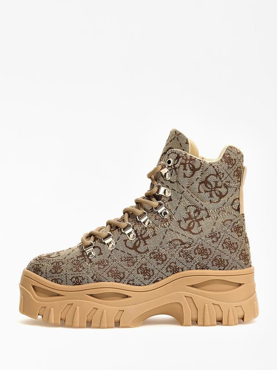 Sellen kotníková obuv – GUESS, Béžová, Hnědá barva Ženy