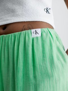 Luxusní Crinkle kalhoty, Zelená barva, XS