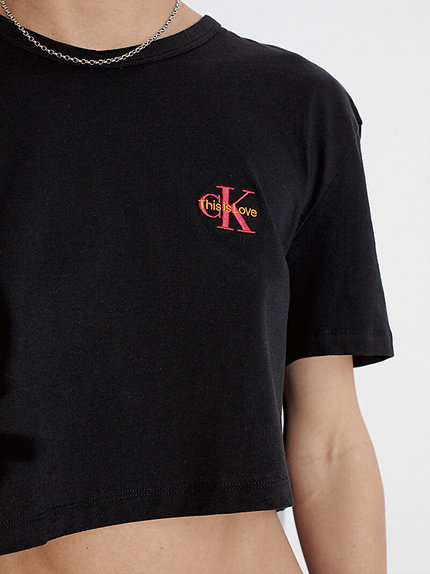 Módní This is Love pyžamové triko a kraťasy, Černá barva, 2023