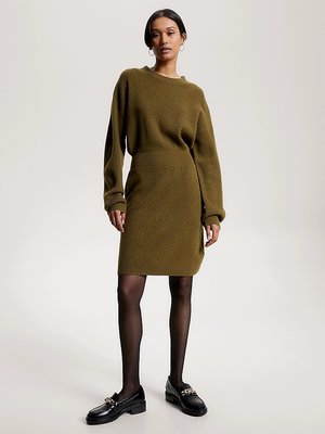 Tommy Hilfiger – Cashmere šaty, Khaki, Zelená barva
