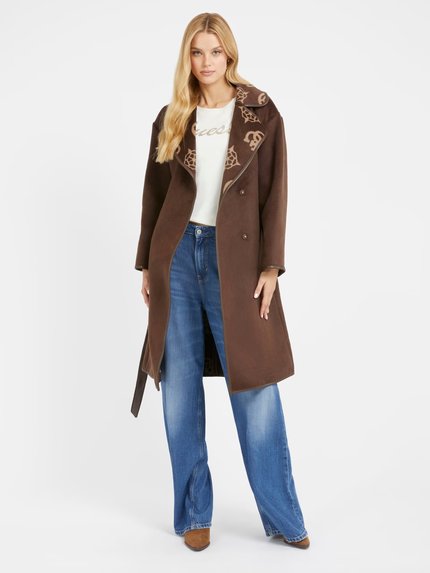 Módní Ludovica Logo kabát, Hnědá barva, 2023