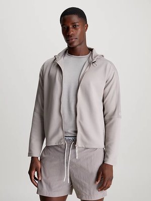 Calvin Klein Performance – Full Zip mikina, Béžová, Krémová, Šedá barva