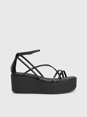 Calvin Klein Jeans – Wedge sandály, Černá barva