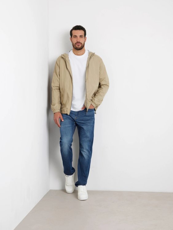 Hoodie větrovka – GUESS, Béžová barva Muži