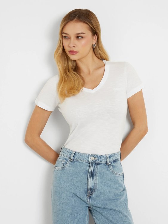 GUESS – Slubby triko, Bílá barva