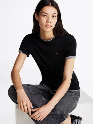 New Slim Cody triko – Tommy Hilfiger, Černá barva Ženy